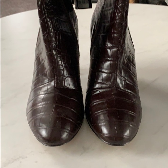 Brown Reptile Print Heeled Boots - Picture 3 of 3